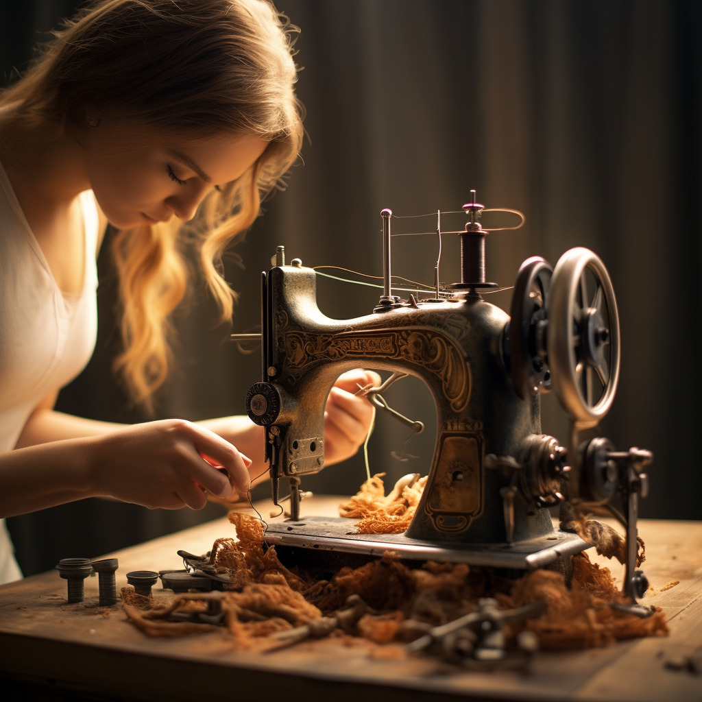 **fixing a sewing machine** - Image #1